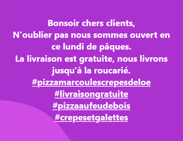 Ouverture lundi de Pâques